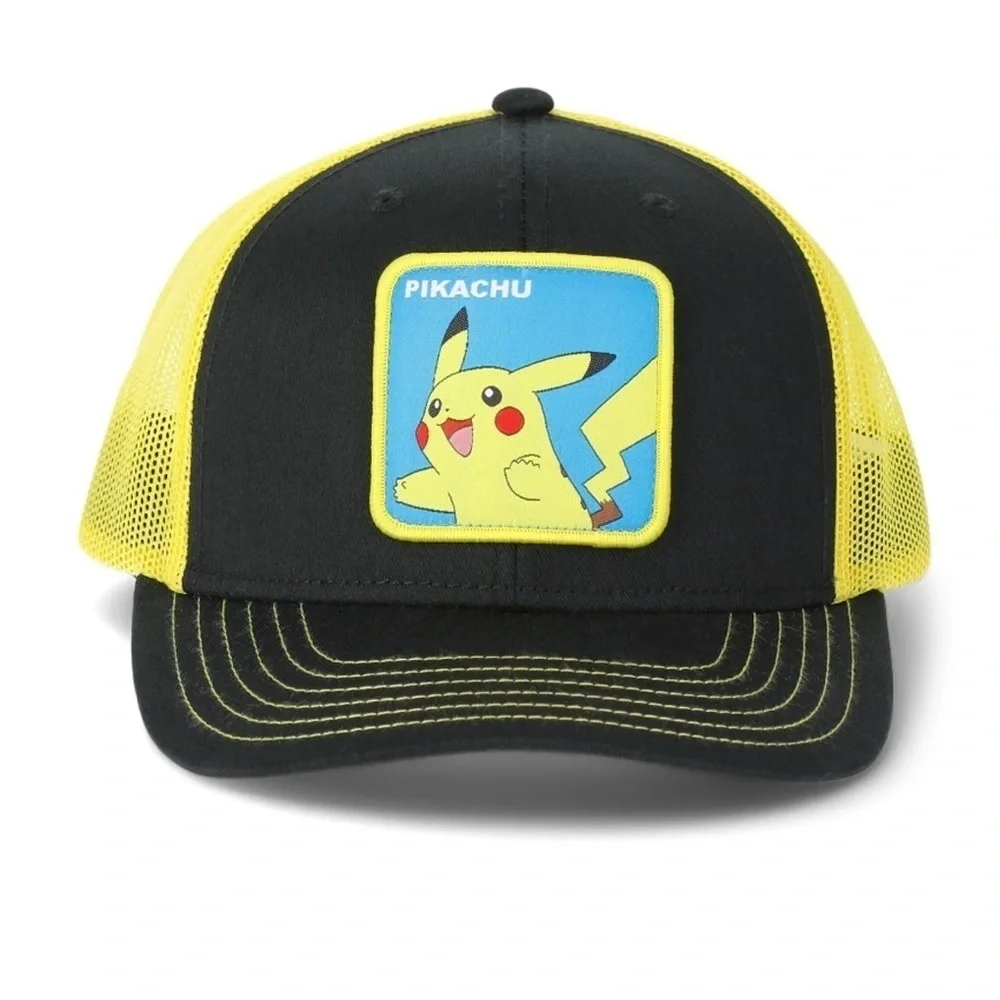 Pokemon Men’s Pikachu Adjustable Snapback Trucker Hat, One Size Fits Most